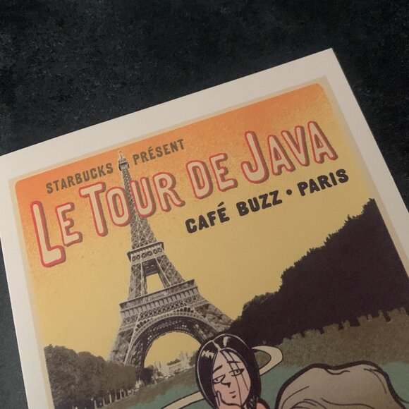 Vintage Starbucks Art 1999 Garry Trudeau Tour de Java Card Blank New Doonesbury - Picture 4 of 6